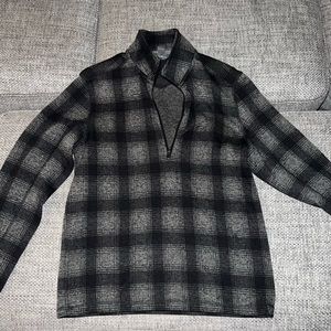 Mens Plaid Half zip sweater